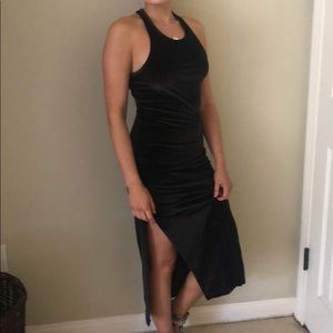Chaser Velvet Black Midi Dress
